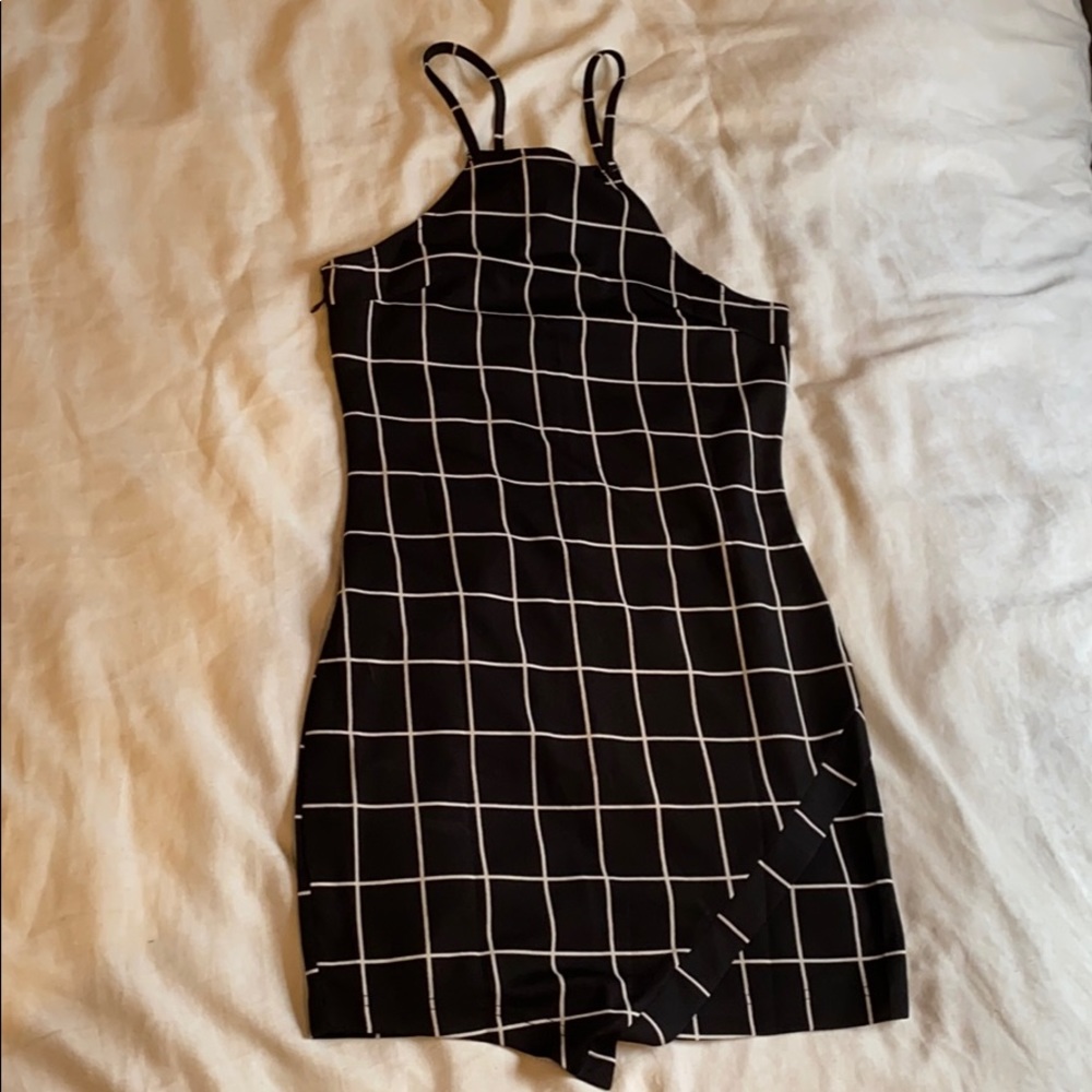 Black checkered dress